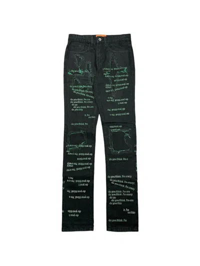Who Decides War Scripture Bootcut Jeans In Black