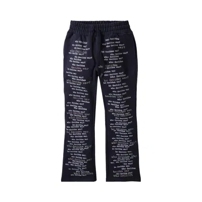 Pre-owned Who Decides War Scripture Sweatpants 'indigo' | Blue | Men's Size 38