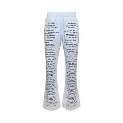 Pre-owned Who Decides War Scripture Sweatpants 'sky' | Blue | Men's Size 32