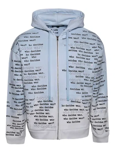 Who Decides War Scripture Zip-up Hoodie In Blue