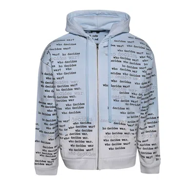 Pre-owned Who Decides War Scripture Zipper Hoodie 'sky' | Blue | Men's Size Xxl