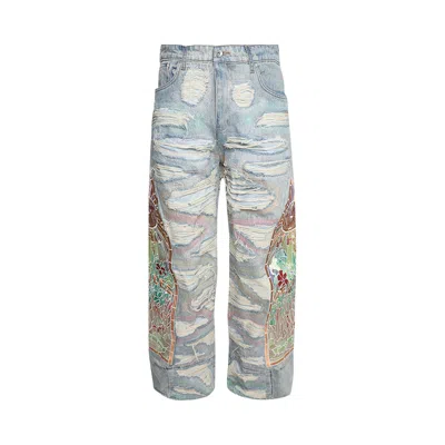 Pre-owned Who Decides War Side Embroidery Denim 'multicolor' | Multi-color | Men's Size 28