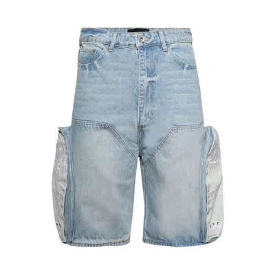 Pre-owned Who Decides War Side Embroidery Short 'sky' | Blue | Men's Size 38