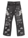 Who Decides War Black Side Patch Relaxation Jeans In Grey