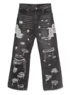 Who Decides War Black Side Patch Relaxation Jeans In Grey