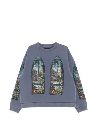 Who Decides War Stained-glass-print Sweater In Blue