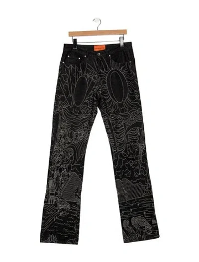 Pre-owned Who Decides War Straight-leg Jeans In Black