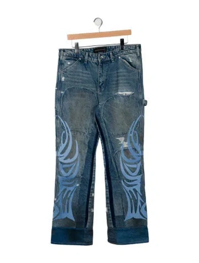 Pre-owned Who Decides War Straight-leg Jeans In Blue