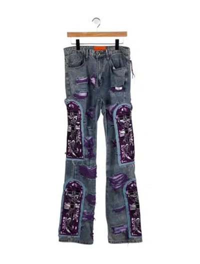 Pre-owned Who Decides War Straight-leg Jeans In Blue