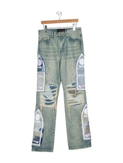 Pre-owned Who Decides War Straight-leg Jeans In Blue