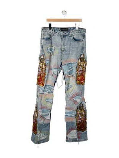 Pre-owned Who Decides War Straight-leg Jeans In Blue