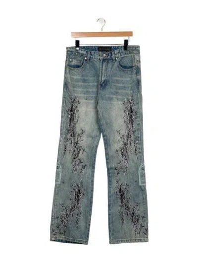 Pre-owned Who Decides War Straight-leg Jeans In Blue