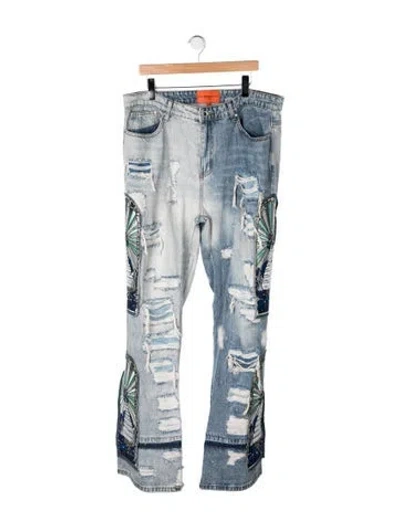 Pre-owned Who Decides War Straight-leg Jeans In Blue