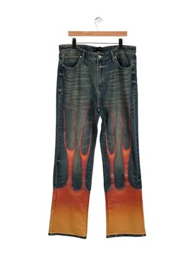 Pre-owned Who Decides War Straight-leg Jeans In Blue