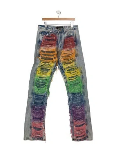 Pre-owned Who Decides War Straight-leg Jeans In Blue