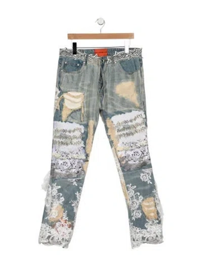 Pre-owned Who Decides War Straight-leg Jeans In Blue