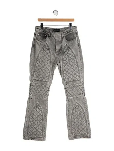 Pre-owned Who Decides War Straight-leg Jeans In Gray