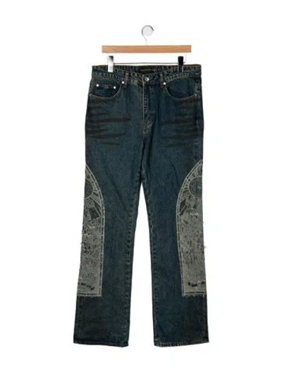 Pre-owned Who Decides War Straight-leg Jeans In Green