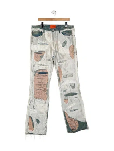 Pre-owned Who Decides War Straight-leg Jeans In White