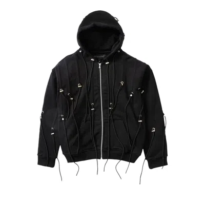Pre-owned Who Decides War String Theory Zip Up Hoodie 'coal' | Grey | Men's Size M