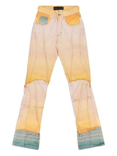 Who Decides War Sunset Panelled Jeans In Yellow