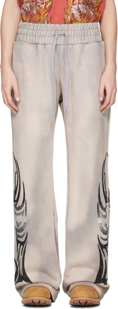 Who Decides War Taupe Winged Sweatpants In Gray