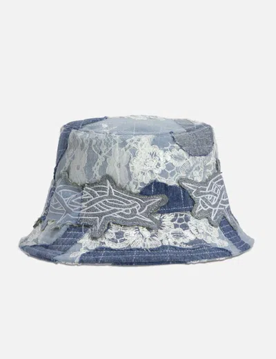 Who Decides War Thorn Wrapped Grid Bucket Hat In Blue