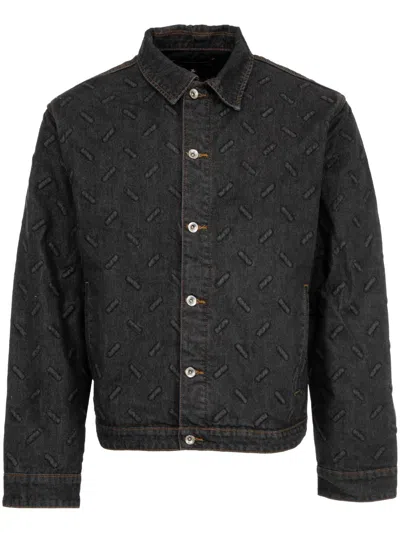 Who Decides War Black Thread Plate Denim Jacket In Coal