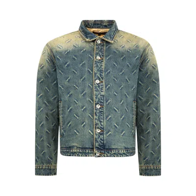 Pre-owned Who Decides War Thread Plate Trucker Jacket 'denim/tan' | Blue | Men's Size Xxl