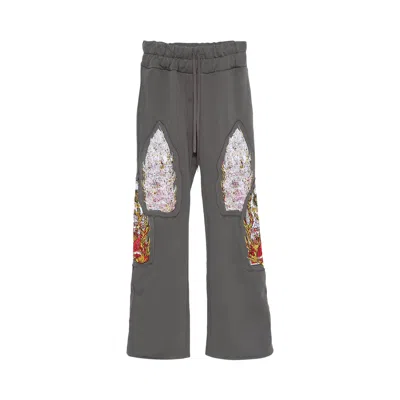 Pre-owned Who Decides War Triple Flame Glass Sweatpants 'vintage Grey' | Men's Size 38 In Gray