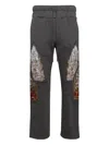 Who Decides War Gray Triple Flame Glass Sweatpants