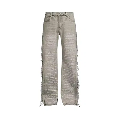 Pre-owned Who Decides War Ultra Flare Scripture Denim Pants 'vintage Grey' | Men's Size 34 In Gray