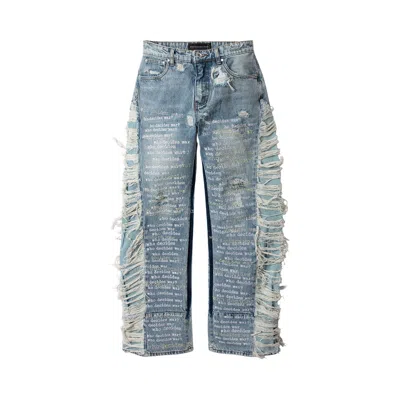 Pre-owned Who Decides War Ultra Flare Scripture Denim 'sky' In Blue