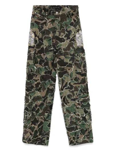 WHO DECIDES WAR WASHED CAMO CARGO PANTS