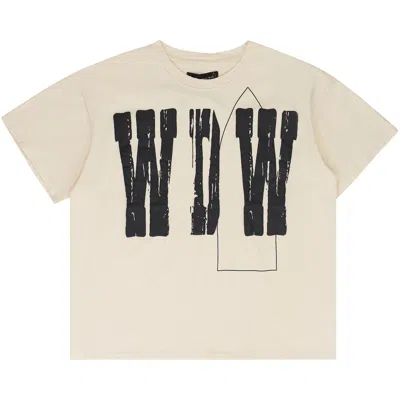 Pre-owned Who Decides War Wdw Wash T-shirt 'ivory' | Cream | Men's Size Xxl In White