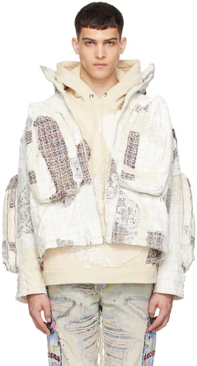 Who Decides War Patchwork-design Tweed Jacket In Cloud