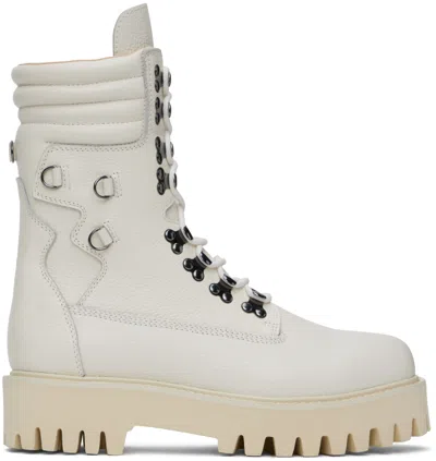 Who Decides War White Field Boots In Ivory