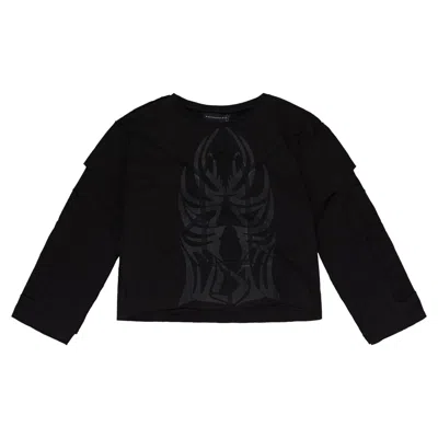 Pre-owned Who Decides War Winged Gradient Long-sleeve T-shirt 'black' | Men's Size L