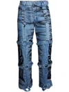 Who Decides War Winged Logo Bondage Jeans In Blue