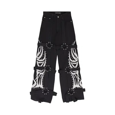 Pre-owned Who Decides War Winged Logo Bondage Pants 'black' | Men's Size 36