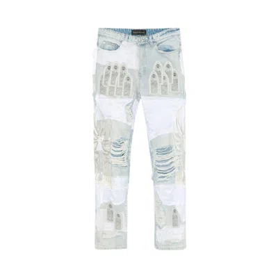 Pre-owned Who Decides War Winged Organza Denim Pants 'sky' | Blue | Men's Size 36