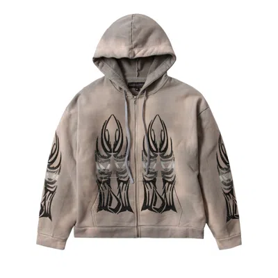 Pre-owned Who Decides War Winged Zip Up 'vintage Grey' | Men's Size S In Gray