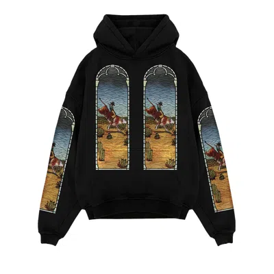 Pre-owned Who Decides War X Est Gee Stained Glass Hoodie 'black'