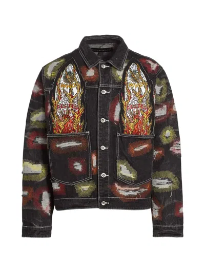 Who Decides War X Ev Bravado All-over Embroidery Trucker Jacket In Multi
