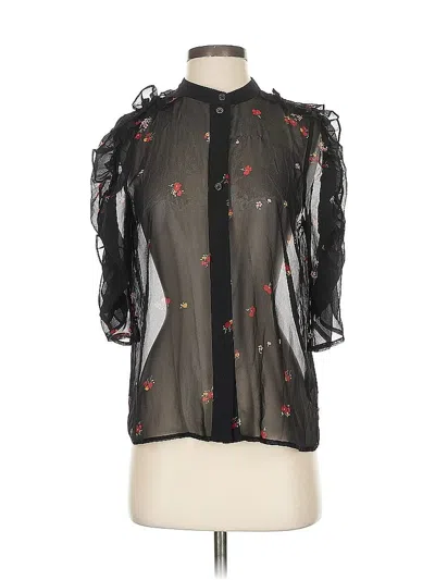 Pre-owned Who What Wear 3/4 Sleeve Blouse In Black