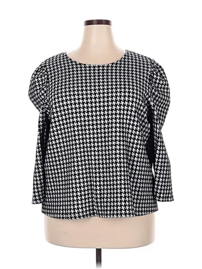 Pre-owned Who What Wear 3/4 Sleeve Blouse In Black