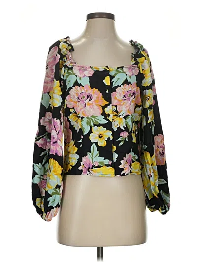 Pre-owned Who What Wear 3/4 Sleeve Blouse In Black