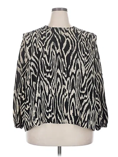 Pre-owned Who What Wear 3/4 Sleeve Blouse In Black