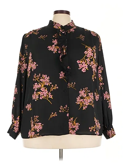 Pre-owned Who What Wear 3/4 Sleeve Blouse In Black