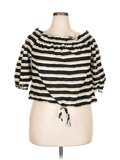 Pre-owned Who What Wear 3/4 Sleeve Blouse In Gold